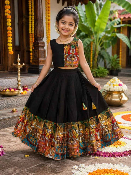 BRIDAL TONE SILK KATHAKALI HERITAGE KIDS LAHENGA CHOLI