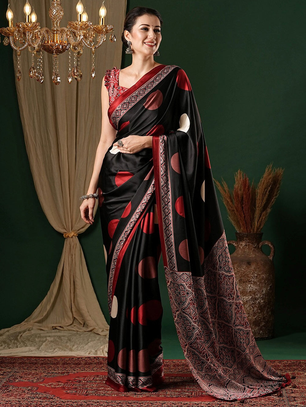 Ethnic Motifs Pure Crepe Saree