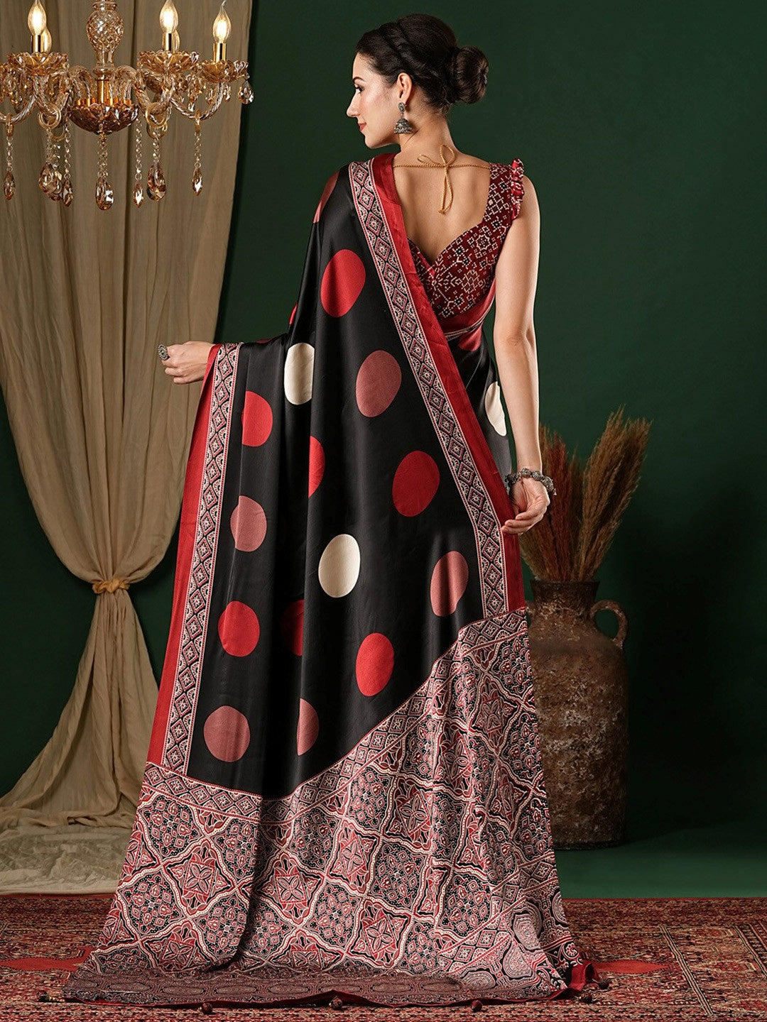 Ethnic Printed Pure Crepe Designer Saree