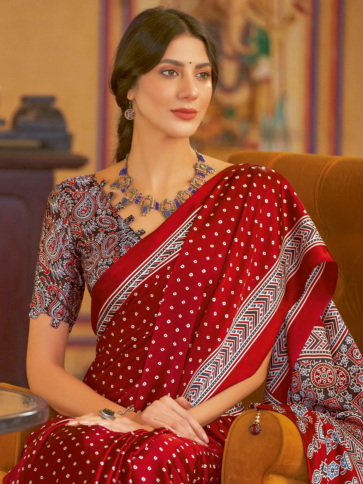Printed Designer Saree With Blouse Piece