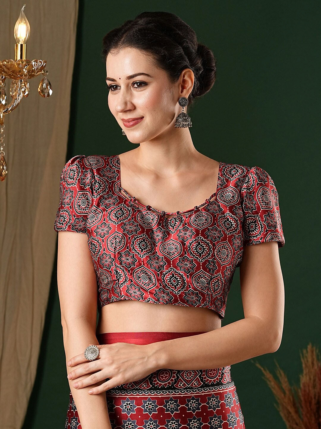 Ethnic Printed Pure Crepe Designer Saree