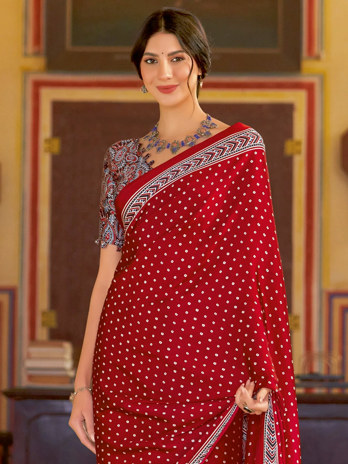 Printed Designer Saree With Blouse Piece