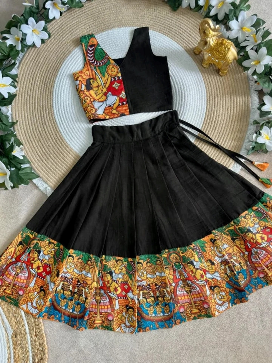 BRIDAL TONE SILK KATHAKALI HERITAGE KIDS LAHENGA CHOLI
