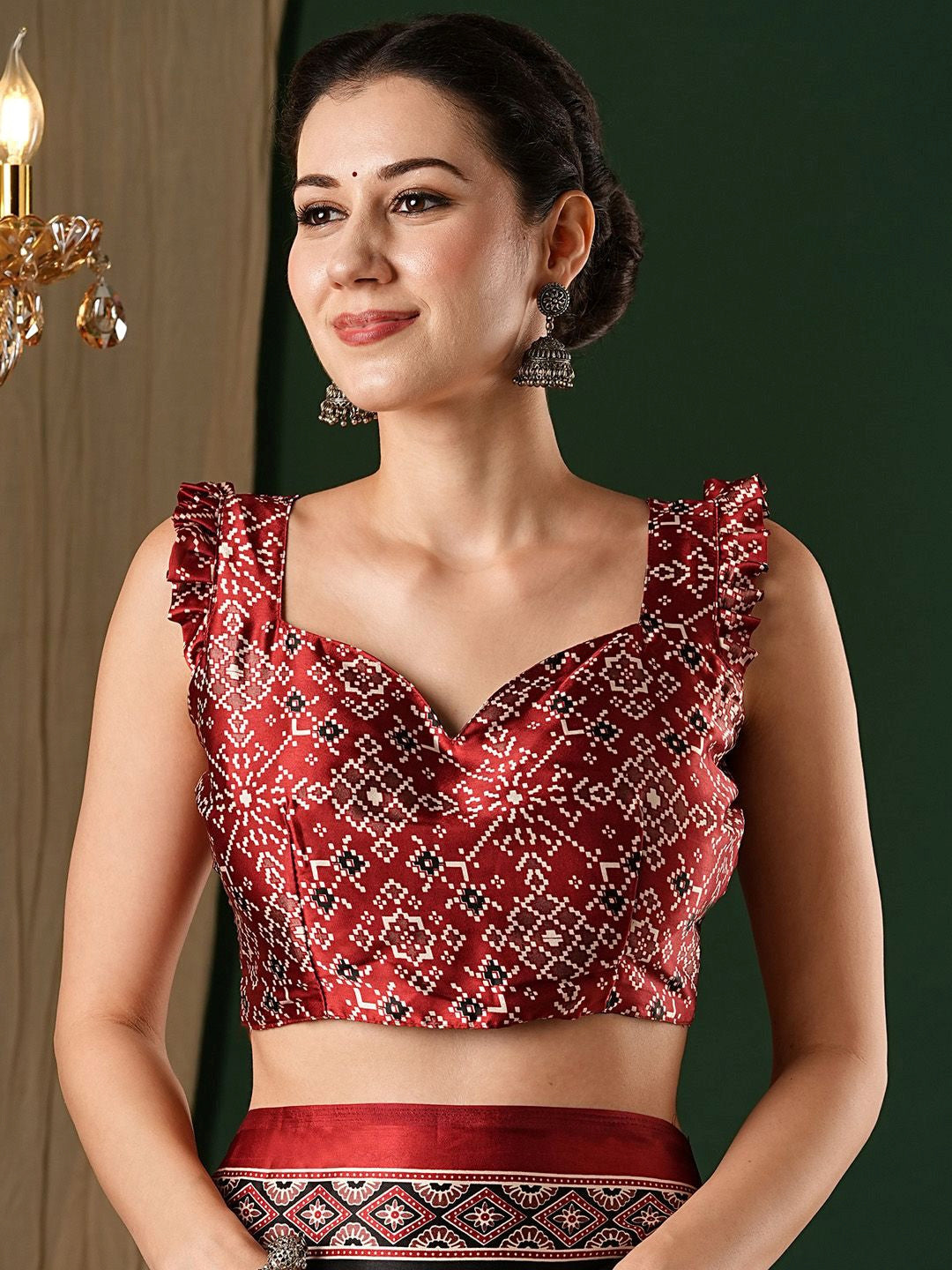 Ethnic Printed Pure Crepe Designer Saree