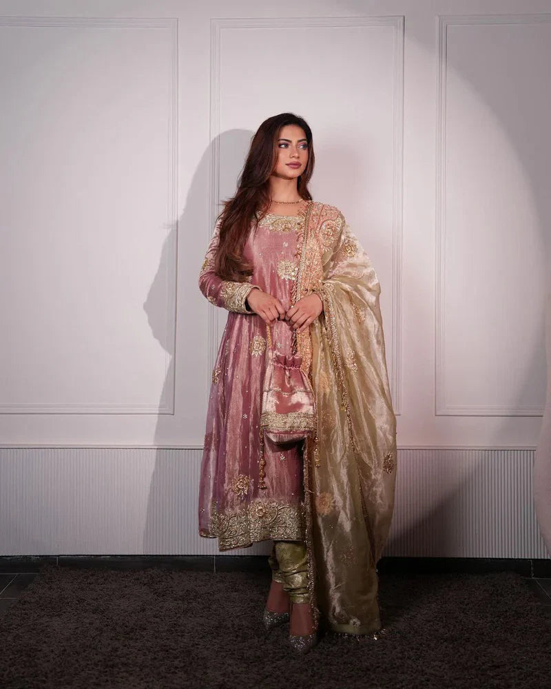 Shavi's' Peach Havy Designer Royal Elegant Anarkali Suit Set