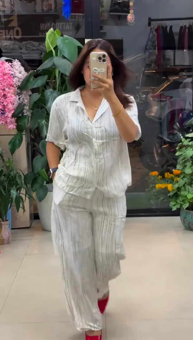 White Pure Linen Co-ord Set