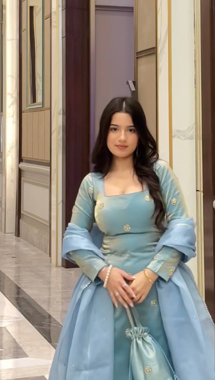 Premium Fandy Silk 3-Piece Set with Sequins Work & Designer Dupatta