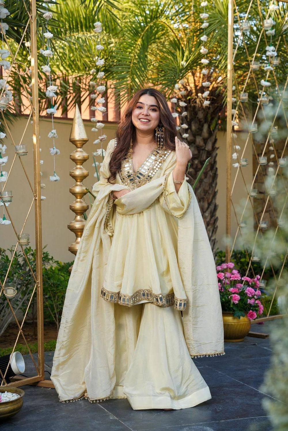 Ivory Sheeshmahal Sharara Suit Set