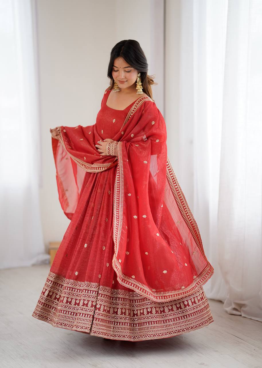 Premium Crunchy Silk Anarkali – Shine Like a Star This Season