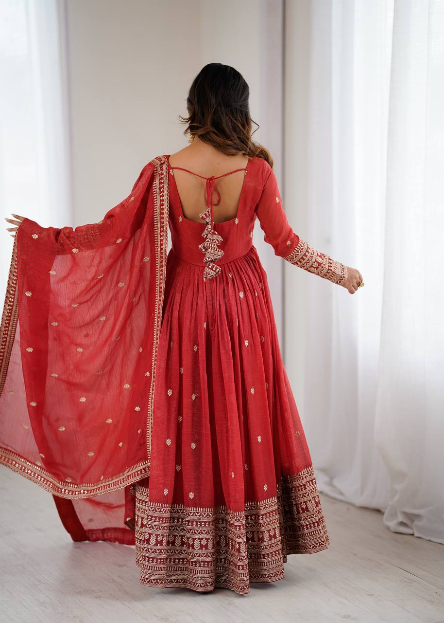 Premium Crunchy Silk Anarkali – Shine Like a Star This Season