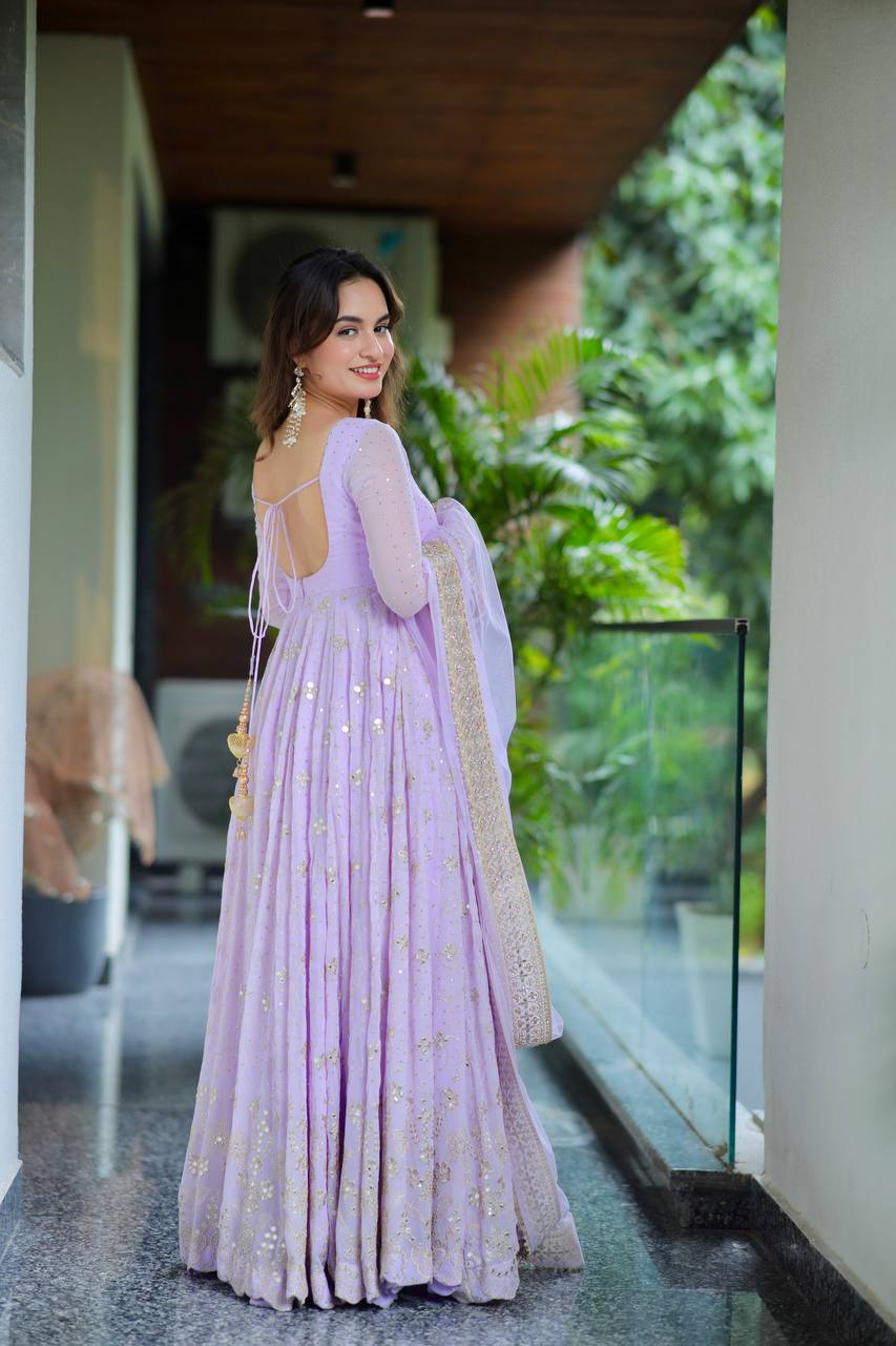 Purple Color New Designer Premium Anarkali Set