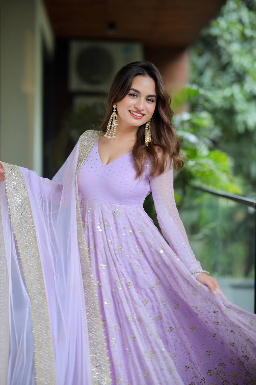 Purple Color New Designer Premium Anarkali Set