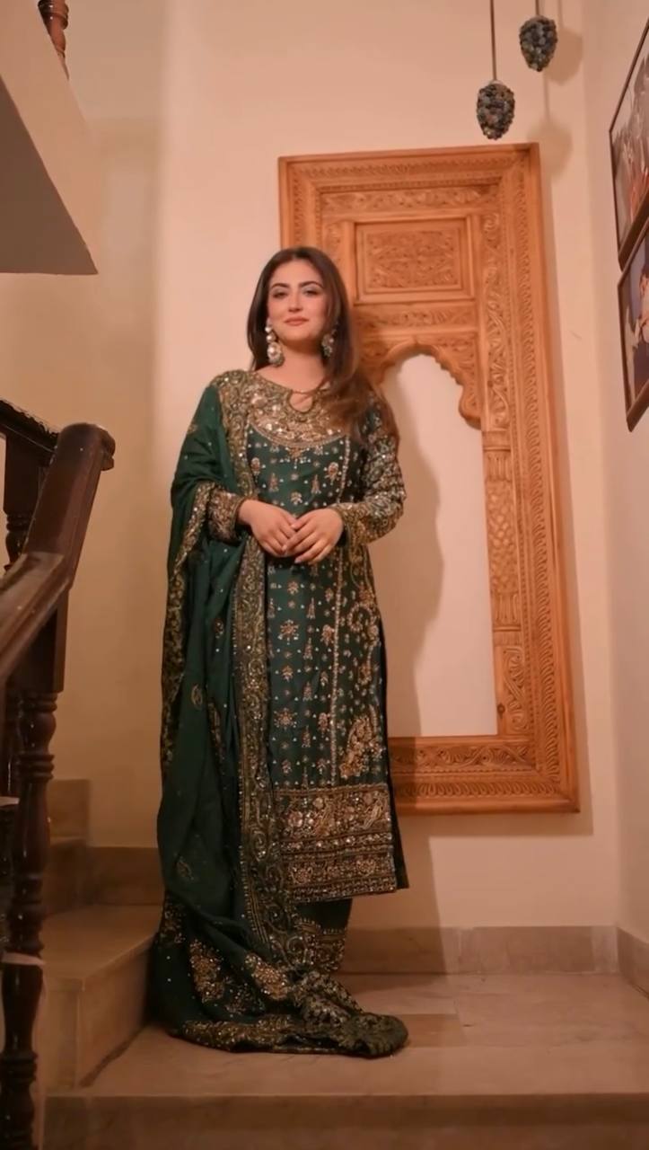 Festive & Party Wear Designer Top–Plazzo Set with Heavy Embroidery Work
