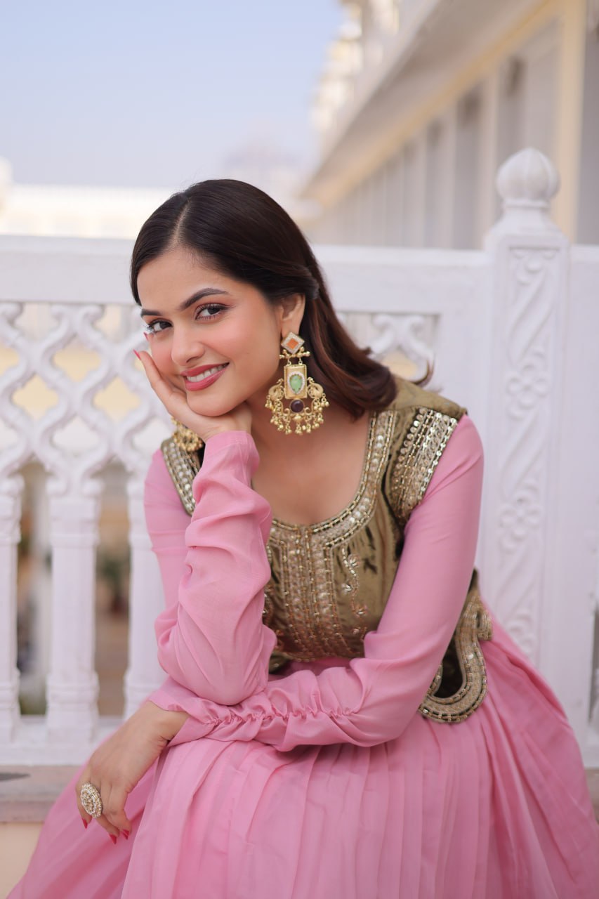 Gown with Embroidered Koti Set