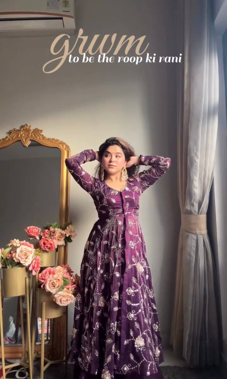 Heavy Frandy Silk Embroidered Gown Lehenga Set with Full Sleeves and Lace Border Dupatta – Ready to Wear