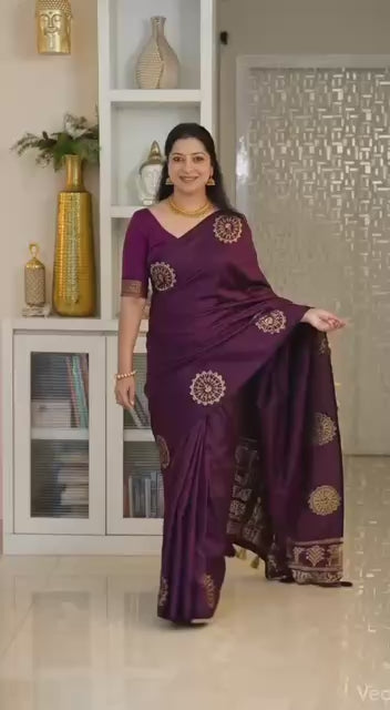 Sumptuous  Soft Silk Saree With Intricate Blouse Piece