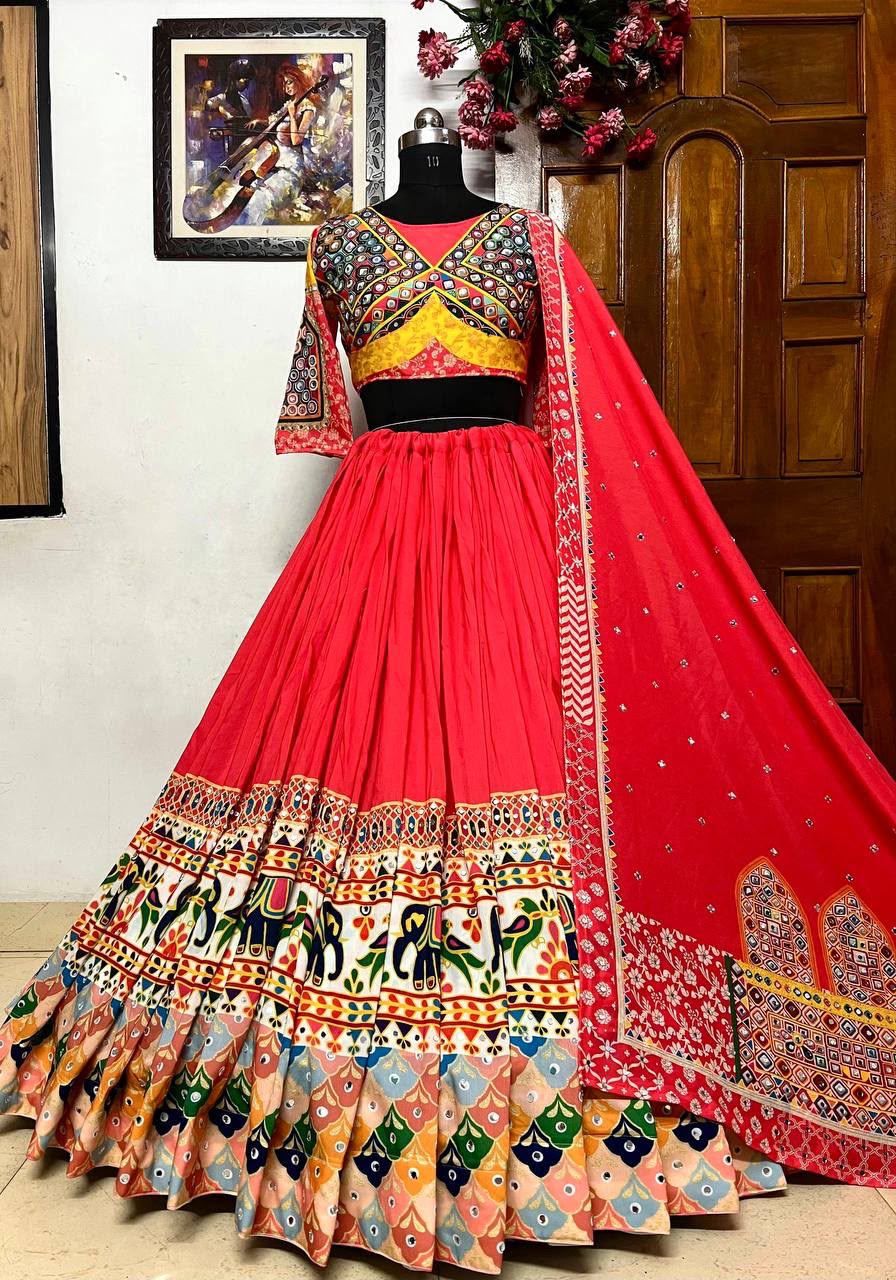 ❤️💐PRESENTING NEW NAVRATRI SPECIAL DESIGNER PRINTED LAHENGA CHOLI💐❤️